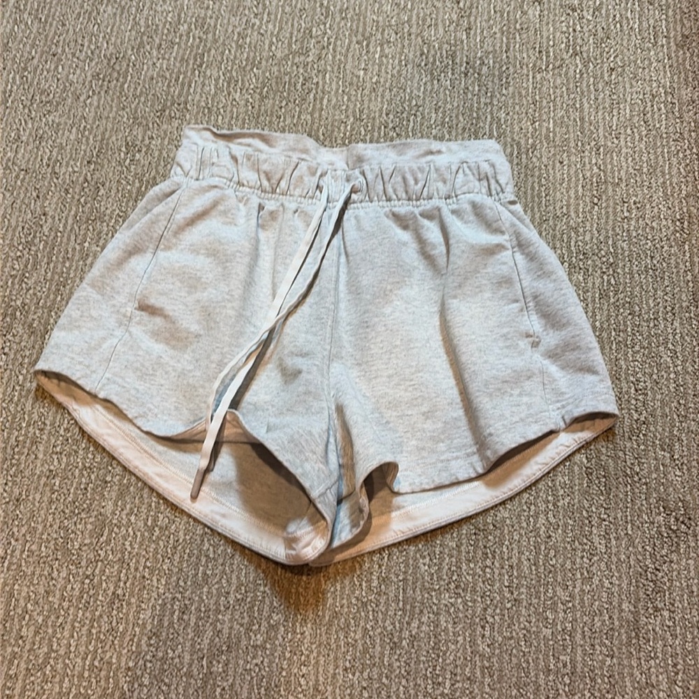 Lululemon light grey sweat shorts size 4